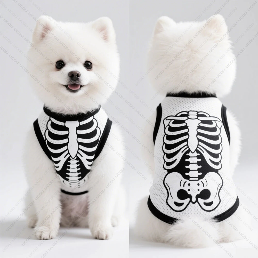 Halloween Dog Vest – Breathable Quick-Dry Skeletal Costume