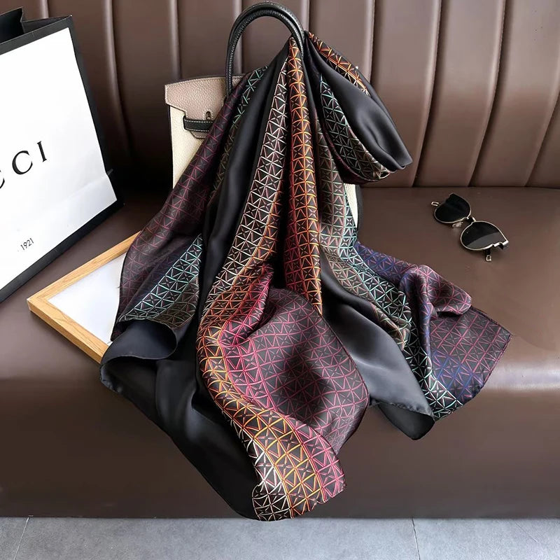 Spring Scarf Women's Luxury Design Polyester Material Smooth Scarf Soft Shawl Beach Scarf