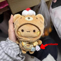 New Bubu And Yier Panda Plush Doll Suit Soft Anime Toy Kawaii Cartoon Fluffy Bear Bag Car Key Pendant Decoration Couple Gift