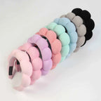 1/3Pcs Fashion Microfiber Washing Wristbands Scrunchies Puffy Headband Spa Bubble Headband for Washing Face Makeup Shower Skincare