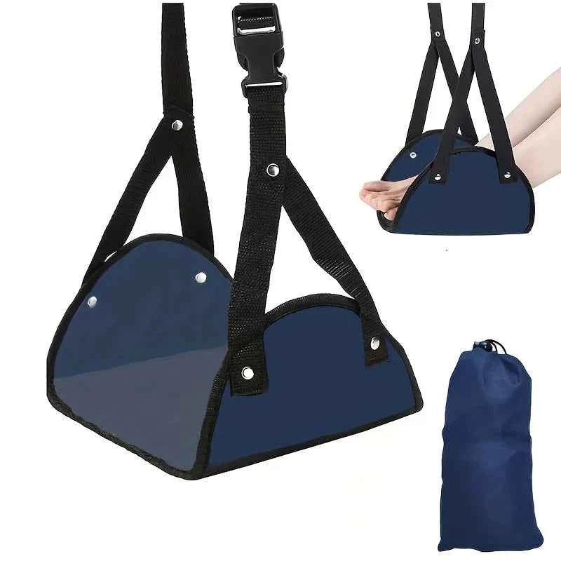 Airplane Footrest With Adjustable Strap, Portable Hammock Leg Rest, Perfect Travel Accessories