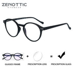ZENOTTIC Retro Small Round Prescription Glasses Circular Progressive Eyewear Photochromic Optical Eyeglasses for Women Men