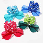 3Pcs/Pack Solid Dot Hair Bows Clip Girls Boutique Bowknot Hair Clips Kids Colorful Heart Sun Glasses Children Hair Accessories