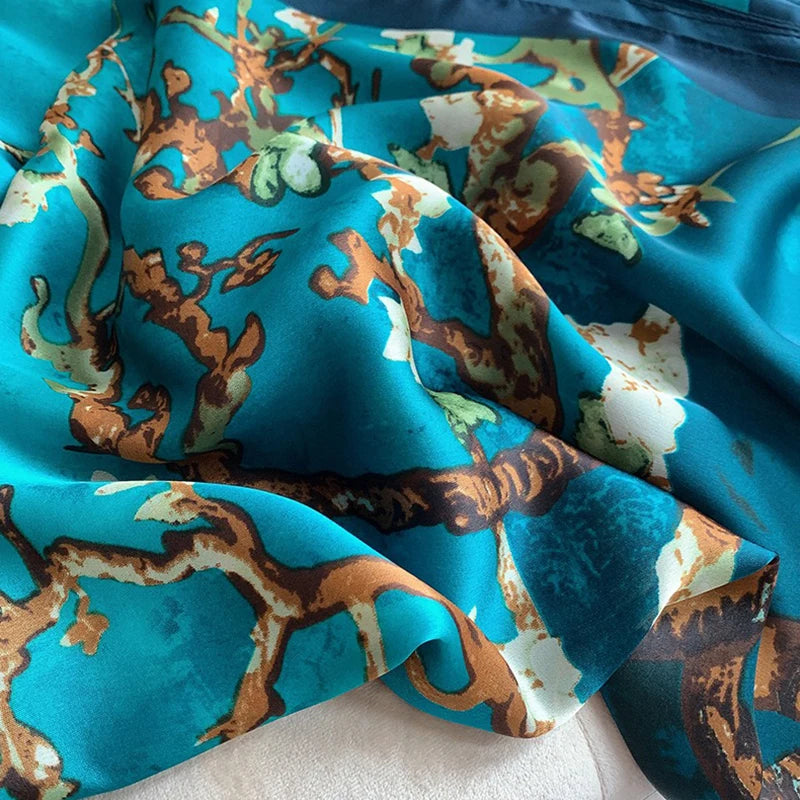 Spring Scarf Women's Luxury Design Polyester Material Smooth Scarf Soft Shawl Beach Scarf