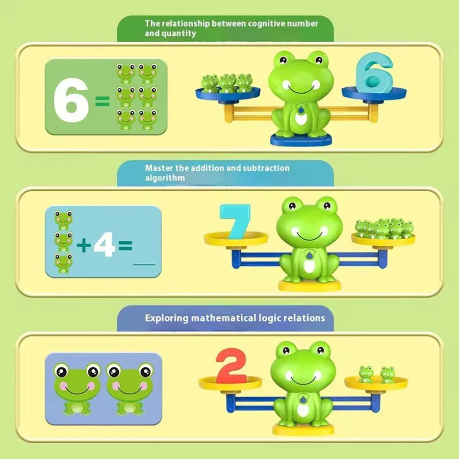 Frog Balance Math Toy Montessori Learning Game for Kids