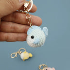 Ocean Series Animal Doll Crochet Keychain Handmaking Knitted Tropical Fish Keyrings Crochet Shark Doll Keychain Custom Accessory