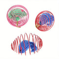 Cat Toy Balls Funny Stretchable Kitten Springs Toys Interactive Caged Rats Rolling Cat Balls Random Color Cat Accessories Pet