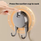 Suction Cup Hook No Drilling Required Bathroom Hooks Kitchen Door Back Clothes Hook Dual Hooks Strong Load-bearing Hooks