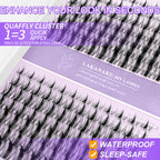 LAKANAKU 168 Fans Diy Cluster Lashes Cat Eye Lashes Invisible Band Premium Mink Manga Lash Clusters