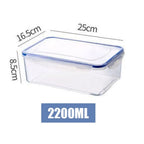 Sealed Rectangular Refrigerator Storage Box with Lid Plastic Trasparent Crisper Food Containers Stackable Microw