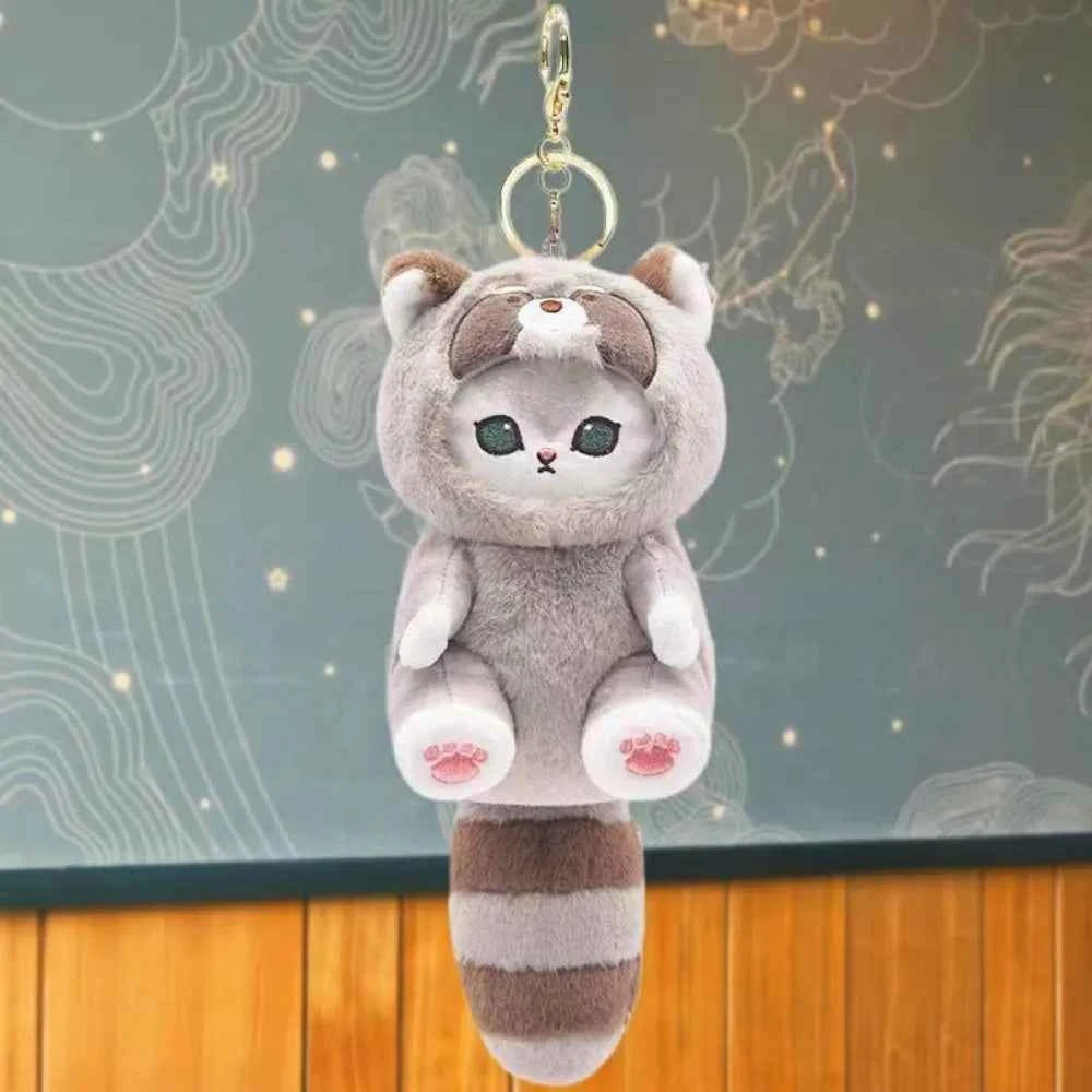 Long Tail Cat Plush Keychain Cute Animal Bag Charm