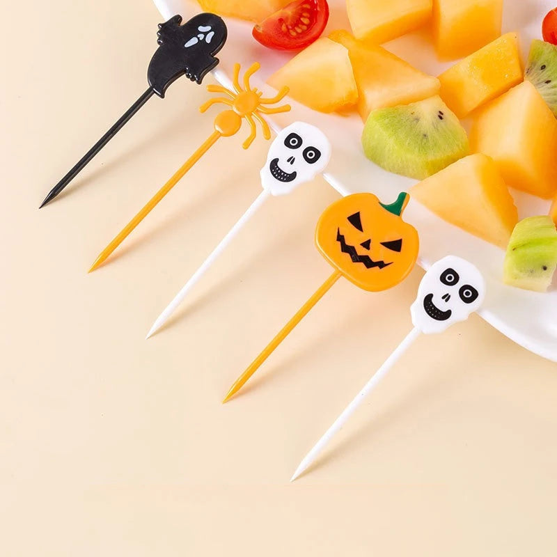 Halloween Ghost Bat Spider Cupcake Toppers – Spooky Party Picks