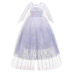 Disney Kid Girls Cosplay Frozen Elsa Mesh Costumes Snow Queen Elsa Princess Long Dress Halloween Party Carnival Clothes Vestido