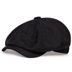 Retro Men’s Newsboy Cap – Classic Herringbone Octagonal Hat, British Style Flat Cap for Autumn & Winter, Vintage Painter Beret