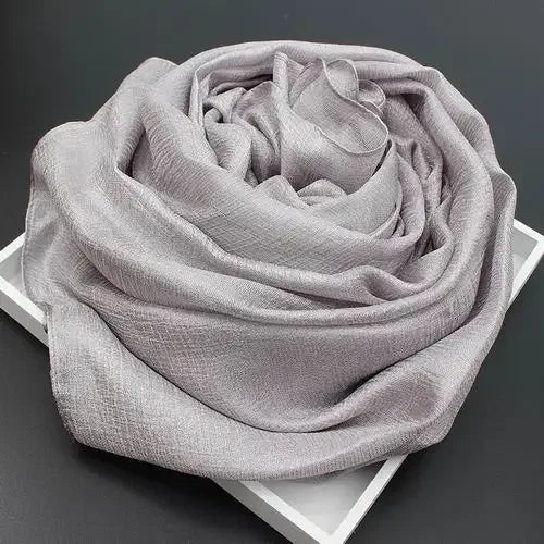 2025 Women's Pure Color Linen Scarf Long Bohemian Beach Wrap Shawl Summer Sunscreen Hijab Stole Versatile Fashion Accessory