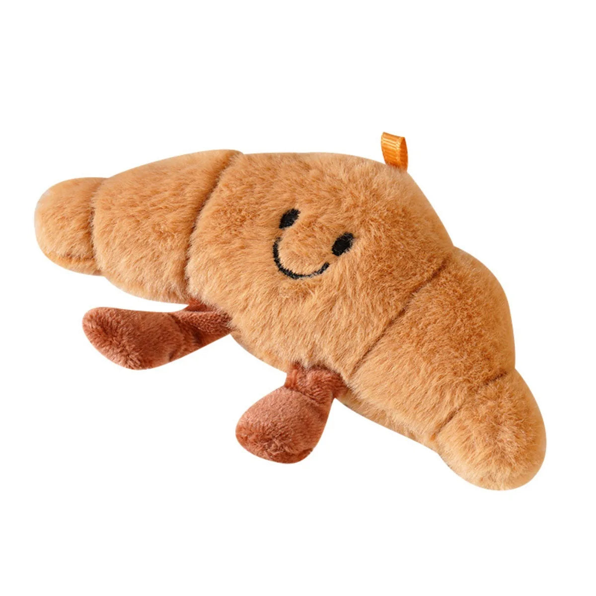 Kawaii Plush Keychain Cartoon Croissant Design for Car Keys Bag Charm Cute Girl Gift Pendant