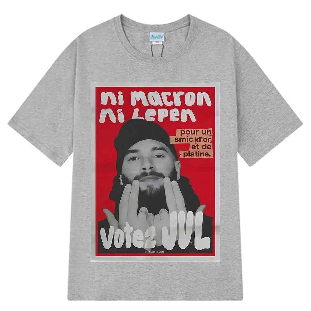 French Rapper Vote JUL Fashion Graphics T-shirts Men Women Hip-hop T-shirt Short-sleeved Casual T Shirt Streetwear Clothing