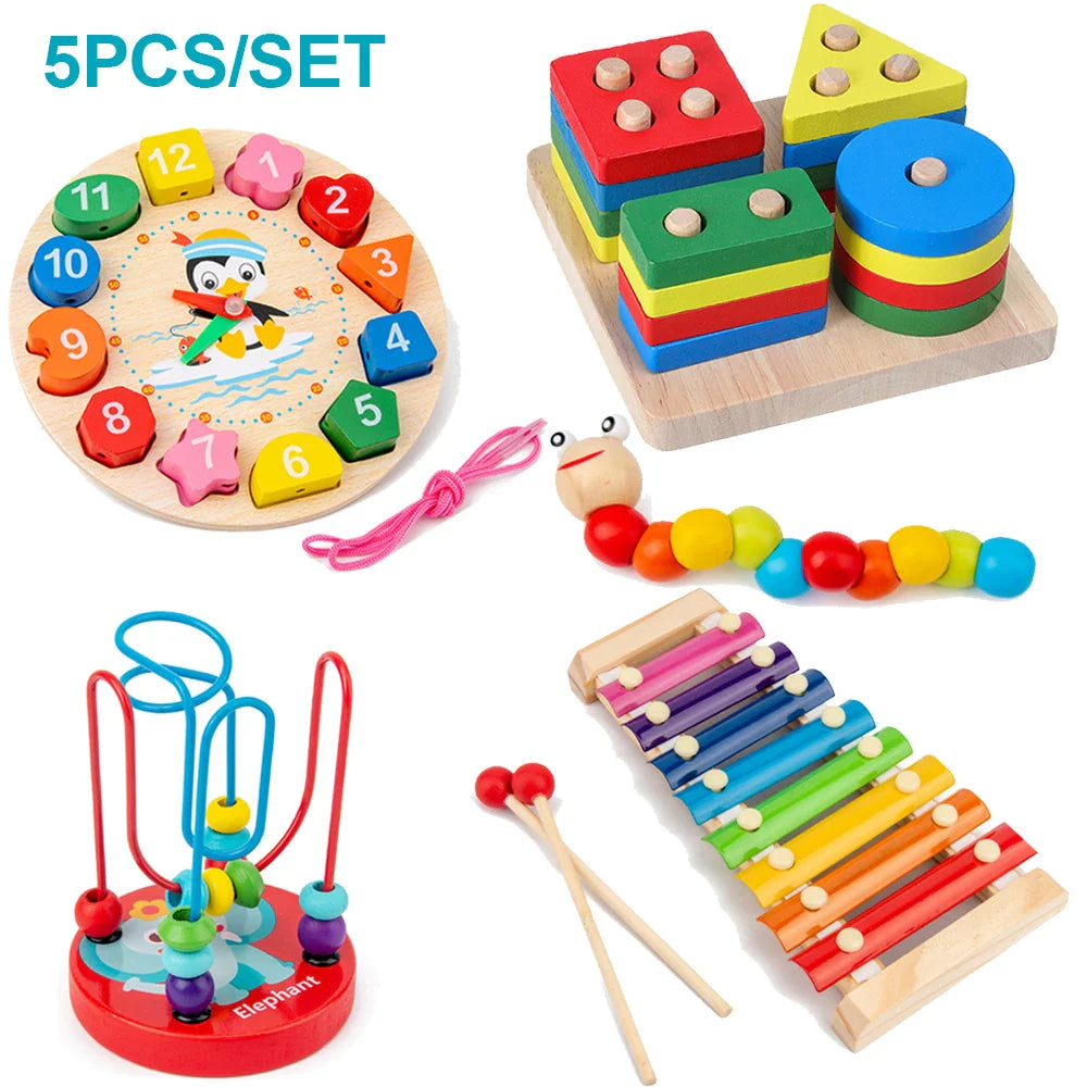 Montessori 3D Wooden Puzzle Educational Learning Toy for Kids