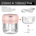100ML/250ML Electric  Meat Mincer Garlic Chopper Rotate Garlic Press Crusher Vegetable Onion Cutter Kitchen Cooking Accessories