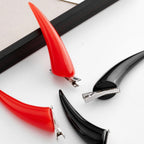 2PCS Dark Gothic Devil Horn Edge Plier Hair Halloween Costume Cartoon Black Hair Accessories Hair Clips Casual