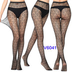 Women Sexy Fishnet Tights Jacquard Weave Seamless Pantyhose Yarns Garter Grid Fish Net Stockings Black Spider Gothic Lace Tights