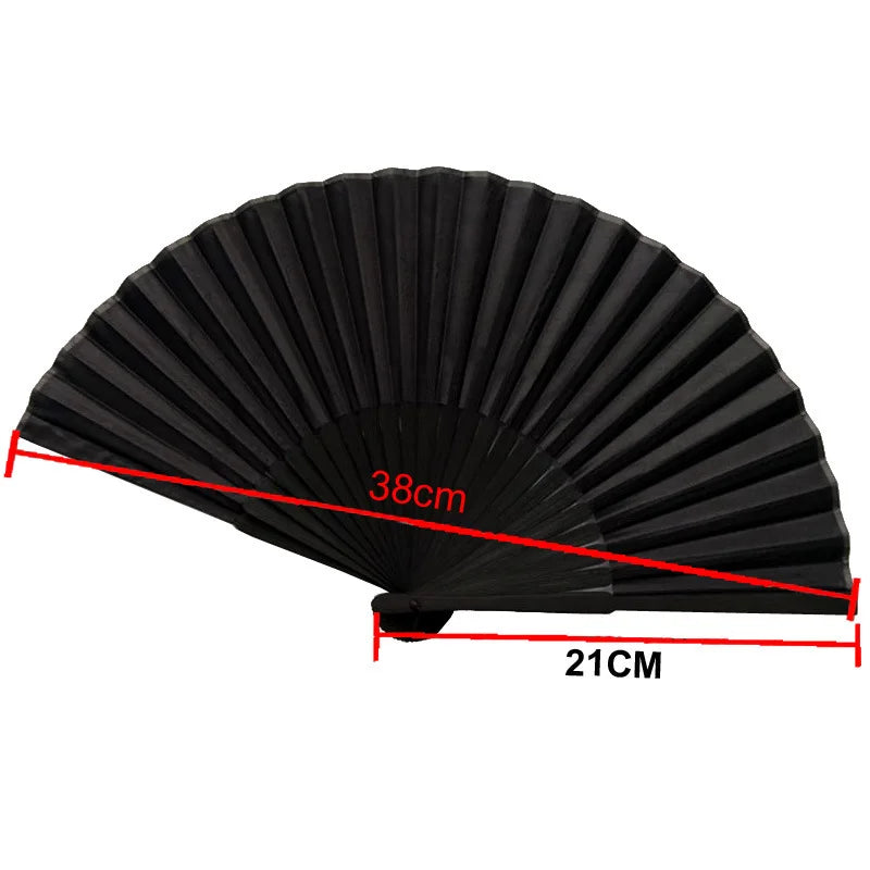 Black vintage hand fan Folding fan Dance wedding parties favor Chinese dance ball folding fans