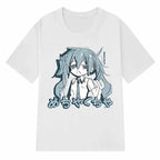 Japanese Y2K Anime Women T-shirt Cotton Loose Streetwear Casual Tees Big Size Short-sleeved Hip-hop Harajuku Tops Women Clothing