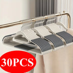 30PCS Non-Slip Hangers – Durable Rotating Hook Clothes Organizer Set