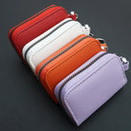 Men Key Holder Housekeeper PU Leather Car Key Wallet Keys Organizer Women Keychain Cover Zipper Key Case Bag Unisex Pouch Purse