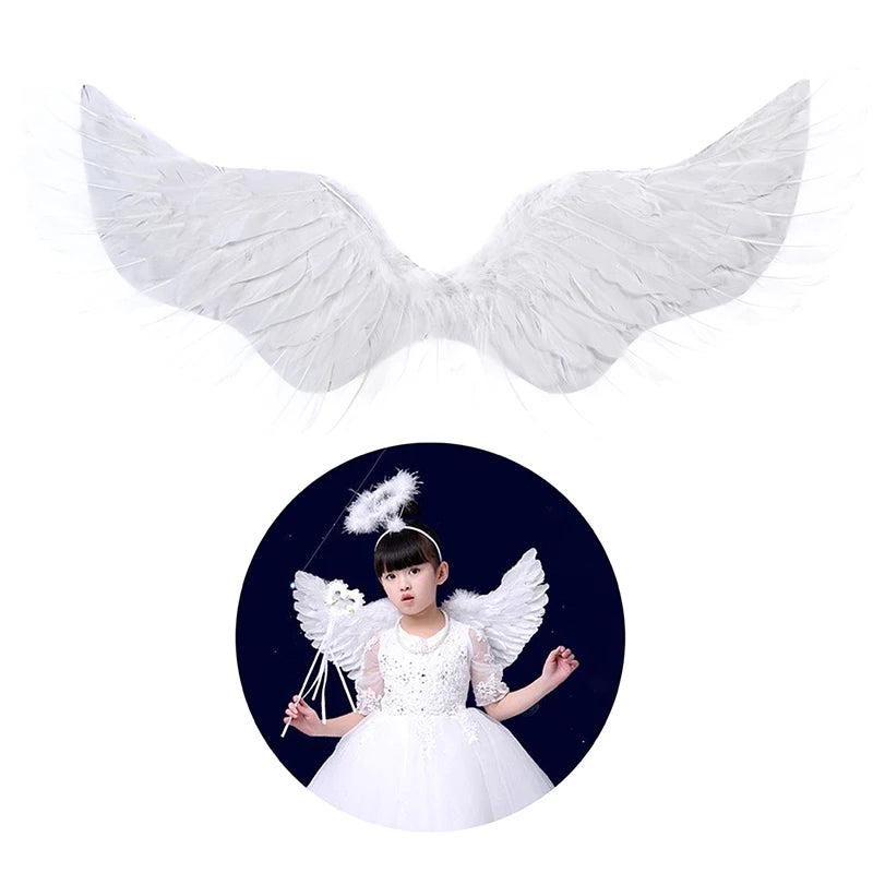 Angel Feather Wings & Halo Set – Kids & Adults Cosplay Costume Accessory