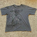 Southpole Y2K Vintage Cotton Graphic Tee Distressed Oversized Unisex T-Shirt with Gothic Print Streetwear Retro Soft Shirt Man