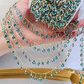 0.5Meter 1Meter Lake Blue Glass Pendant Tassel Copper Chain For DIY Necklace Exotic Clothing Hair Accessories Material