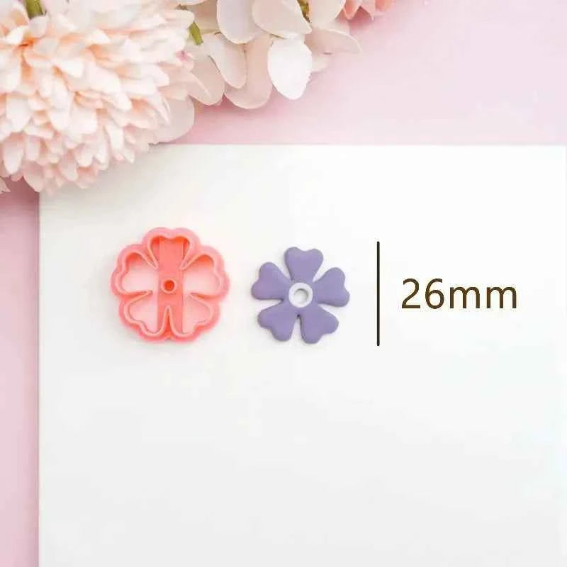 Flowers/Love Soft Ceramic Earring Mold Polymer Clay Cutter DIY Handmade Jewelry Pendant Quick Modeling Cutting Ceramic Tool