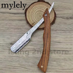 Professional Wooden Handle Shaving Razor for Men – Replaceable Blade Barber Razor | Vintage Straight Edge Shaver & Grooming Gift