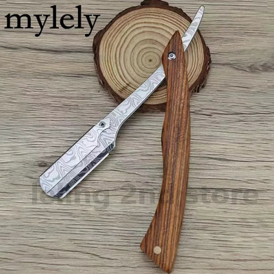 Professional Wooden Handle Shaving Razor for Men – Replaceable Blade Barber Razor | Vintage Straight Edge Shaver & Grooming Gift