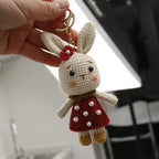 Cute Rabbit Crochet Keychain Handmade Bunny Bag Charm