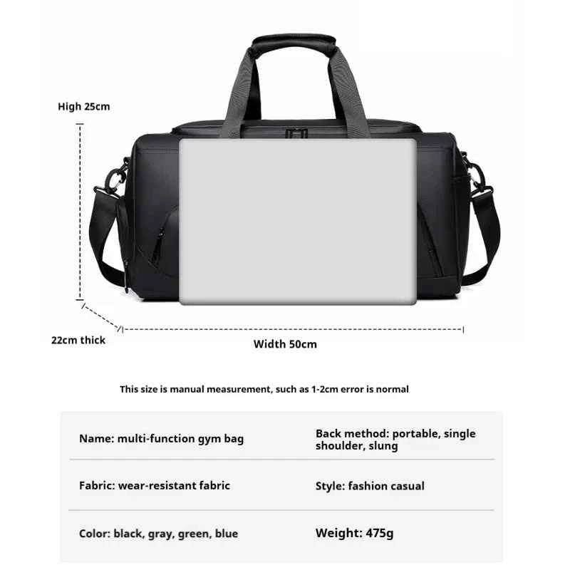 Sports Gym Bag, Large Capacity Handbag,Portable Travel Duffel Bag, Multi-compartment with Shoes Storage,Perfect for Vacation,Gym