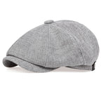 Retro Men’s Newsboy Cap – Classic Herringbone Octagonal Hat, British Style Flat Cap for Autumn & Winter, Vintage Painter Beret