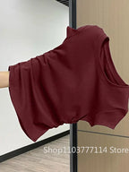 Women Summer Short Sleeved Top for Fashion Versatile Base Shirt Slim Fit Round Neck T-shirt Casual and Sexy Breathable and Cool