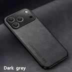 Leather  Phone Case  for APPLE IPhone 17 Air 16 15 14 13 Pro Max 16e Cover Metal Plate for Magnetic Car Mount (NOT INCLOUED)