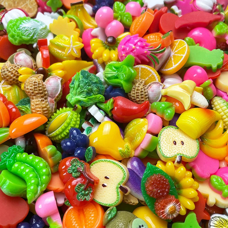 20pcs Candy Sweets Resin Flatback Slime Flat Cabochons Beads Embellishment For DIY Jewelry Findings Accessories Making Supplies