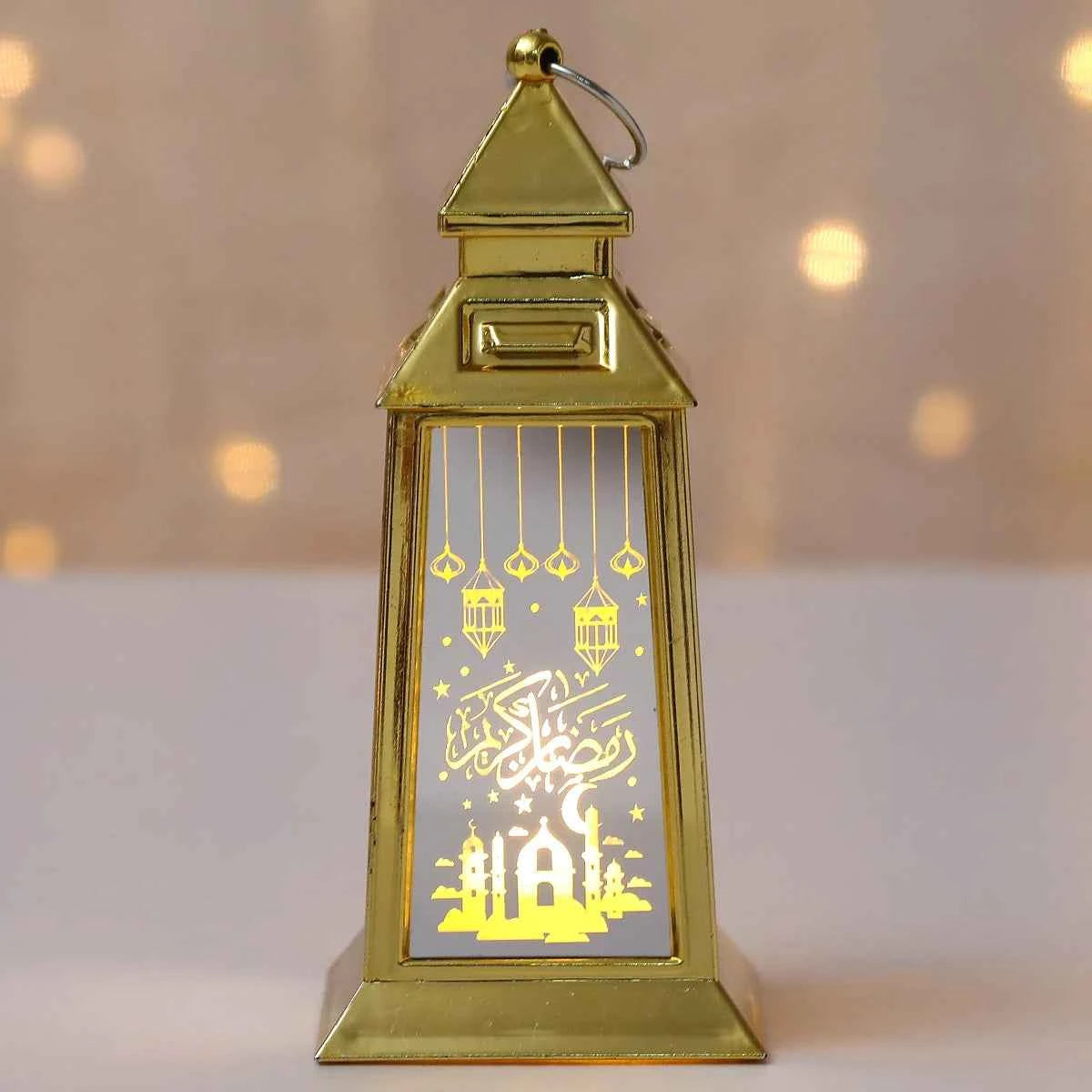 Muslim Ramadan Decor Lantern Ornament EID Mubarak Moon LED Candle Lamp Eid Al Adha Gift Gurbang Ramadan Decoration for Home