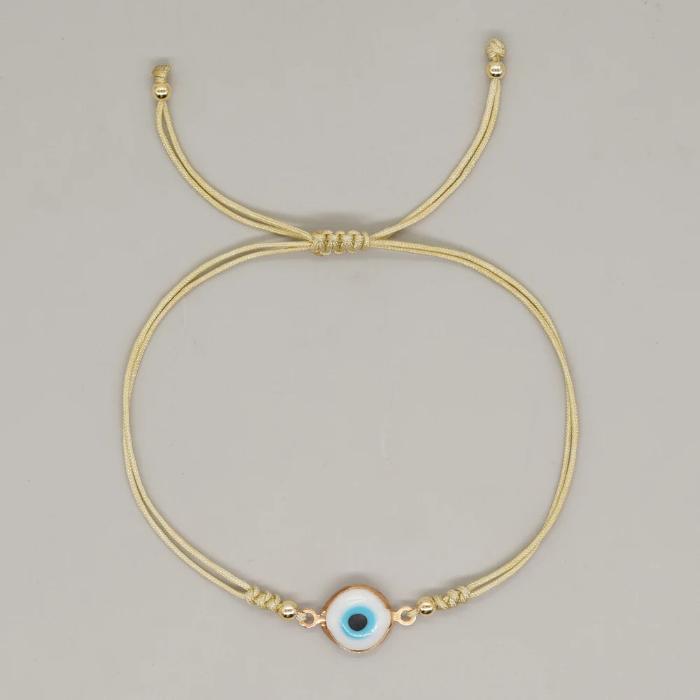 Go2boho New In Enamel Evil Eye Rope Friendship Bracelet Adjustable Women Men Kids Summer Jewelry