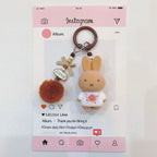 Miffy Cute Creative Fashion Plush Keychain Portable Decorative Rabbit Pendant Anime Bag Kawaii Suitable for Men and Women Gifts