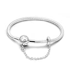 Original 925 Silver Bracelets Four Leaf Clover Butterfly Heart Bracelet Fit DIY Charms Beads Fashion Jewelry 17-20CM