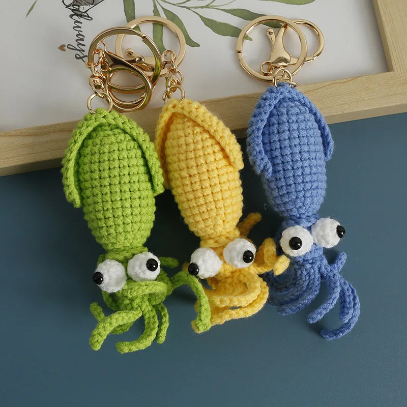 Cute Crochet Stingray Keychain Marine Fish Bag Charm