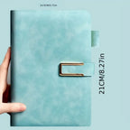Vintage A5 leather notebook with personalized soft cover - perfect for business meetings and college life