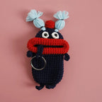 Funny Crochet Sausage Mouth Keychain Key Holder Pouch