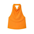 MUJER 2026 Halter Tops for Women Black Satin Backless Top Female Pink Summer Beach Top Woman off Shoulder Camisole Top Women