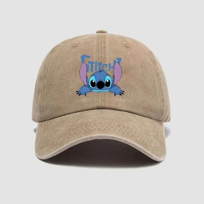 Stitch Casual Hat Kawaii Cartoon Anime Figure Baseball Caps Breathable Snapback Sun Hats Adjustable Peaked Cap Unisex Kids Gifts